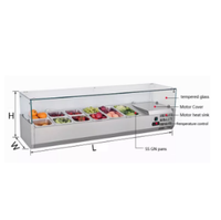 Réfrigérateur gelato en acier inoxydable, congélateur de poitrine horizontal Table de travail vitrine réfrigérateur