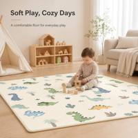 Tapis de sol portable en polaire corail pour enfants, antidérapant, imprimé animaux, pour chambre, salon, usage domestique – Vente directe usine