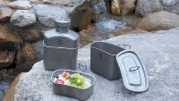 Kit de gâchis de cantine en titane pour Camping en plein air randonnée randonnée bouteilles d'eau portables tasse de cantine