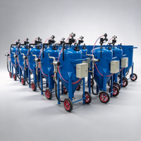 Machine de sablage automatique rotative pour le traitement par sablage de surfaces de pièces en série
