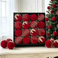 Boules de Noël en velours pailleté de haute qualité, respectueuses de l'environnement, rouge et vert, ornements de luxe à suspendre à l'arbre pour la maison pendant les fêtes