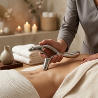 Outil de massage Gua Sha ergonomique en alliage de zinc personnalisé OEM pour le corps entier avec marque privée