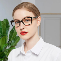 Monturas de Gafas Rectangulares Extra Grandes, Montura Gruesa, Retro, Anti Luz Azul, Gafas Ópticas para Mujer, Monturas de Lectura a la Moda