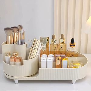 Expositor De Cosmeticos Modern Rectangle Injection Plastic PET+ABS Desktop 360 Rotating <b>Makeup</b> Cosmetic Storage <b>Box</b> Organizer - Product Image 2