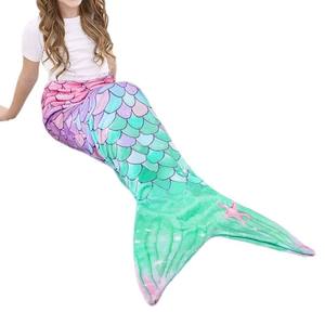 <span class=keywords><strong>Couverture</strong></span> en flanelle sirène pour fille, <span class=keywords><strong>couverture</strong></span> en flanelle douce quatre saisons, sac de couchage <span class=keywords><strong>petite</strong></span> sirène - Product Image 6