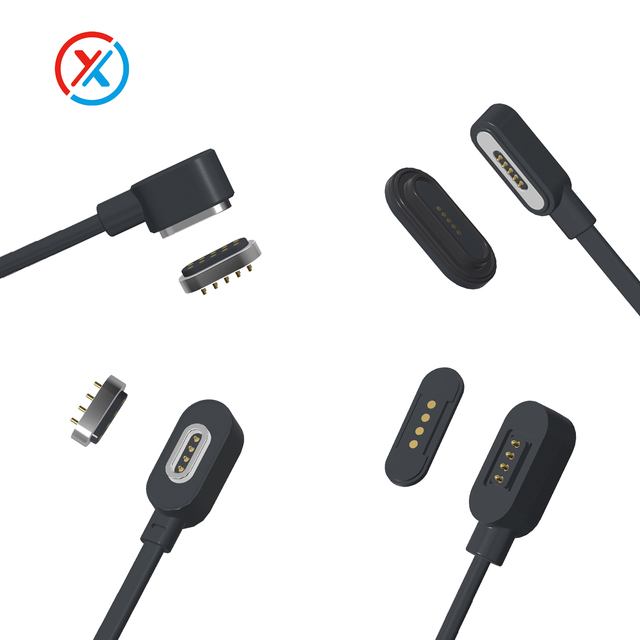 Custom Waterproof 2 3 4 5 6pin Magnetic Connector Spring Loaded Charging Power Male Female Pogo Pin Cable