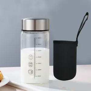 ビジネスカップ環境にやさしい透明ガラスドリンクウェアキッズ飲料水ボトルカスタムロゴ付き