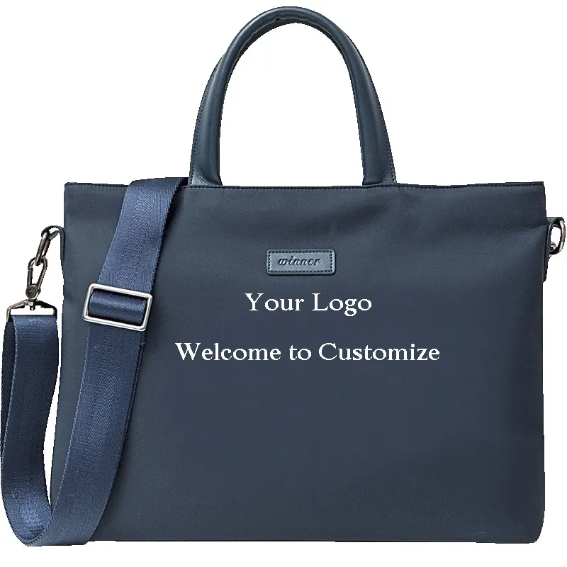 Custom Logo Women 15.6 Inch Laptop Tote Bag Large Capacity Work Waterproof Nylon Office Briefcase Handbag Business Tote Bag