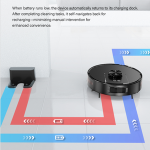 Robot aspirateur intelligent OEM Geerlepol V2L-SH LDS avec navigation laser, balayage et lavage humide/sec, 3500Pa, 2550mAh, contrôle via application Tuya pour hôtels - Product Image 3