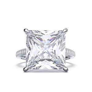 F1013 Anello di fidanzamento da donna con diamante naturale taglio Princess, stile classico, per gioielli da matrimonio - Product Image 6
