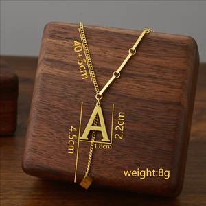 Kore titanyum çelik püskül mektup takım klavikula zinciri Trendy olmayan solma titanyum çelik kolye takı sınır ötesi ticaret - Product Image 6