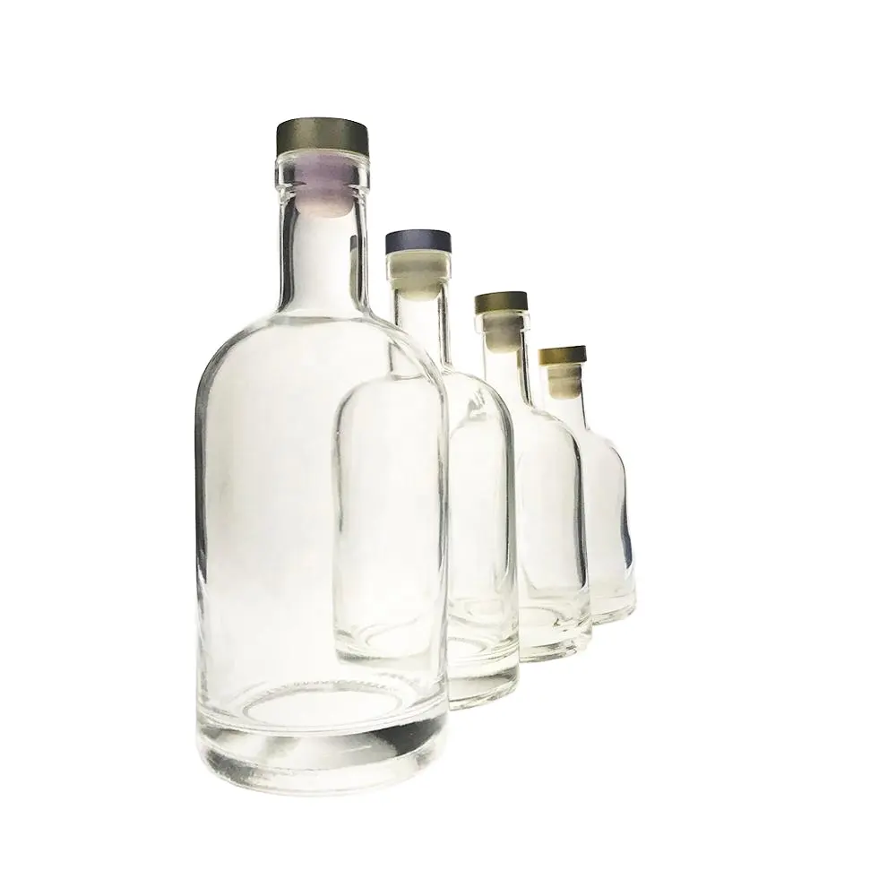 Bán buôn siêu rõ ràng Bottles-200ml thủy tinh 375ml 500ml 750ml cho tinh thần đồ uống cho Vodka