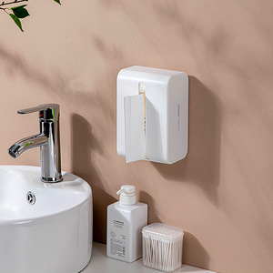 Wall Mount Tissue Box Rectangular No <b>Drilling</b> Required Kitchen Bathroom Paper Holder - Product Image 4
