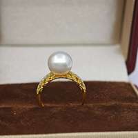 Bague en argent 925 plaqué or UM Jewelry avec perle d'eau douce taille brillant, unisexe/hommes/femmes, pour fiançailles, mariage, anniversaire, fête