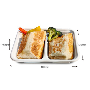 Clamshell Hot Dog Clamshell Disposable And Biodegradable Tableware Clamshell Box Hot Dog Sandwich Bagasse Pulp Paper Box