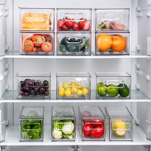 <b>Refrigerator</b> Storage Box Rectangle With Handle Food Grade For Fruit Vegetable Egg Organizing - Product Image 2