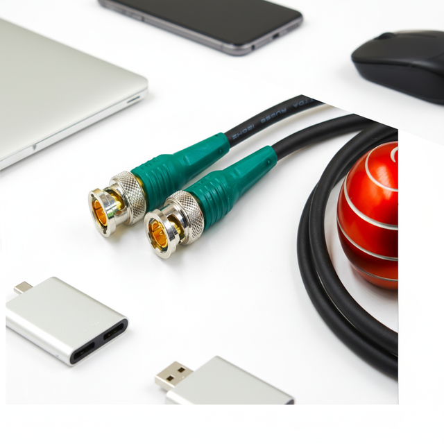BNC Coaxial HD SDI Video Cable for UAVs 75 12G SDI IN/SDI 2A Copper Contact Nylon Housing IP55 0-2GHz Frequency