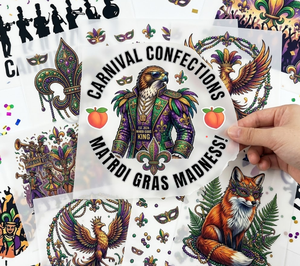 Plastisol Mardi Gras Nouvelle-Orléans pour film de transfert, motifs de masques de mascarade Aigle Roi, impression de t-shirts par transfert thermique, DIY à repasser - Product Image 1