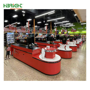 Heavy Duty Electric Grocery Checkout <b>Counter</b> with Motorized Conveyor Belt - Product Image 4