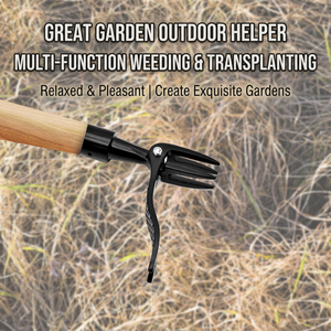 Stand Up Weed <b>Puller</b> Wooden Handle Fork Blade Garden Tool For Weeding And Transplanting - Product Image 3