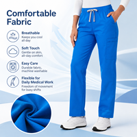 Pantalon de travail pour homme à taille élastiquée, multi-poches, coupe droite, en fibre de polyester antibactérienne, plusieurs couleurs unies, uniforme de personnel