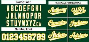 Op maat gemaakt groen wit-gouden klassiek stijlvol authentiek softbalshirt met twee knopen - Product Image 3