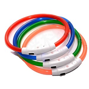 Luces fluorescentes Rojas Neón Intermitente Resplandeciente Carga USB LED <span class=keywords><strong>Collar</strong></span> para perro mascota - Product Image 5