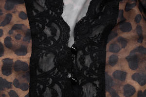 Blusas e Tops Femininos Transparentes de Manga Longa com Decote V, Renda e Estampa de Leopardo Estilo Y2K Sexy - Product Image 6