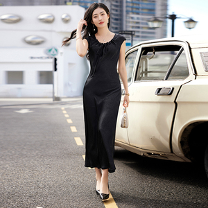 2025 été nouvelle mode Europe et les états-unis femmes mode Sexy sans manches couleur unie taille robe - Product Image 5