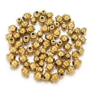 Linterna de acero inoxidable, cuentas de calabaza con agujero pasante, componentes decorativos minimalistas con cuentas a mano, accesorios de joyería de moda DIY - Product Image 4
