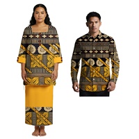 Nouvelle collection 2026 : Ensemble couple personnalisé avec logo – Chemise hawaïenne Aloha et Robe Puletasi polynésienne pour femme, motif tribal samoan