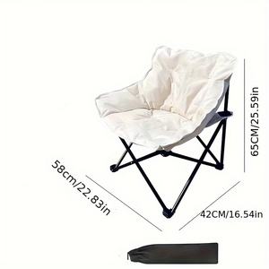 Silla de Playa Plegable Redonda Acolchada Tipo Plato, con Bolsillo Lateral, para Acampar, Hacer Senderismo y Pescar - Product Image 6