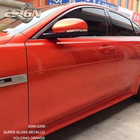 Vinilo Adhesivo para Automóviles Super Brillante Color Naranja Volcánico Metálico (usado)