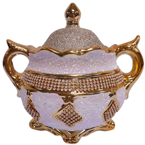 Vase de table artisanal en céramique personnalisé OEM Pot de gingembre Vase en <span class=keywords><strong>porcelaine</strong></span> de <span class=keywords><strong>Delft</strong></span> Vase floral marron et or avec couvercle pour la décoration intérieure - Product Image 4