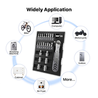 Juego de Destornilladores de Trinquete Multibits AXTH 23 en 1, Herramienta Manual de Precisión, Kit de Reparación Portátil para Mantenimiento en el Hogar y Taller