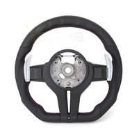 Volant en cuir personnalisé à fond plat semi-perforé avec LED pour F10 F20 F30 M3 F80 M4 F82 M2 F87 M5 F90 X6 E71 E90 E92 E93