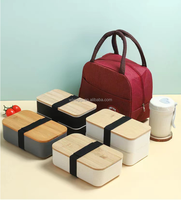 Boîte à lunch personnalisée de style japonais, isolation du cadre, double couche, grande capacité, ensemble de boîte à bento en bois pour micro-ondes
