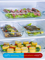 Plat à four rectangulaire en verre borosilicate de haute qualité de 3000 ml, résistant à la chaleur, pour la cuisson au four