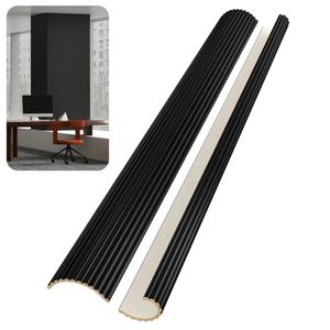 Pannello Acustico Moderno <span class=keywords><strong>in</strong></span> <span class=keywords><strong>Legno</strong></span> Flessibile, Rivestimento Murale <span class=keywords><strong>in</strong></span> PVC Nero, Pannello a Doghe <span class=keywords><strong>in</strong></span> MDF Semi-Circolare per Pareti Curve e Colonne - Product Image 1