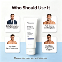 Crème de Jour Hydratante pour Hommes SPF 30 6 en 1 Crème Visage Homme Protection Solaire Peaux Normales à Sèches Collagène Vitamine E Soins Masculins