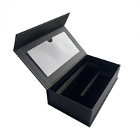 Boîte cadeau d'emballage de luxe de stylo de carton rigide de fermeture magnétique noire de logo personnalisé avec l'insertion de mousse d'EVA
