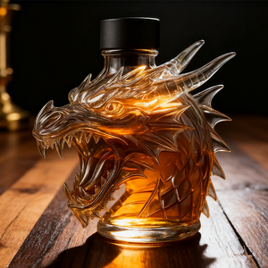 Bouteille de <span class=keywords><strong>vin</strong></span> personnalisée Bouteille de <span class=keywords><strong>vin</strong></span> en verre de 320ml en forme de dragon ultra-durable pour un usage intensif Vente en gros - Product Image 2