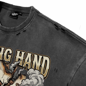 T-shirts pour hommes surdimensionnés de haute qualité, effet délavé, respirants, vintage, imprimé ACE DTG, col rond, manches courtes, 100% coton, style punk - Product Image 3