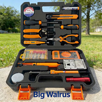 Lot de 50 outils électriques robustes en acier au carbone, comprenant ruban isolant, ruban à mesurer en acier, clés ajustables et outils durs
