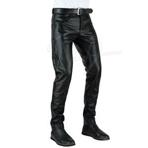 Pantalones de Cuero para Hombre, de Alta Calidad, Ligeros, de Cintura Media, Rectos, Casuales, de Color Sólido, Más Vendidos, Resistentes al Viento - Product Image 2