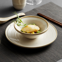Service de table en céramique nordique, vaisselle de restaurant, assiettes en porcelaine, plats et bols