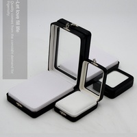 Boîte à Gemmes Moderne Personnalisable en Verre Acrylique Noir, Étui de Présentation pour Pierres Précieuses et Bijoux, Boîte à Pierres Précieuses avec Fermoir, Taille Personnalisable