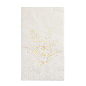 Paper Napkins 330mmx400mm Printed Gold Floral Design Themed Party Disposable Serviettes - Product Image 5