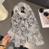 Été Mode Design Léger Viscose Voile Imprimé Une Pièce Motif Fleur Hijabs Musulman Islamique Doux Tête Wraps Châles