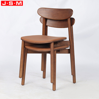 Chaise de salle à manger empilable en bois de frêne nordique moderne de haute qualité, chaise de salle à manger ergonomique marron pour appartement